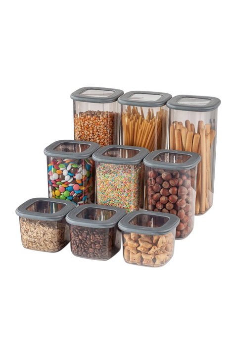 Hermia Set de 9 Cajas de Almacenaje Antracita